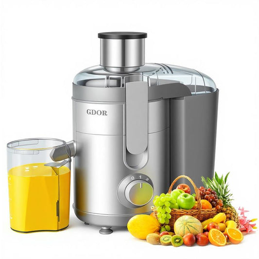 800W Juicer with 3" Wide Feed Chute, Titanium Blades & Dual Speeds